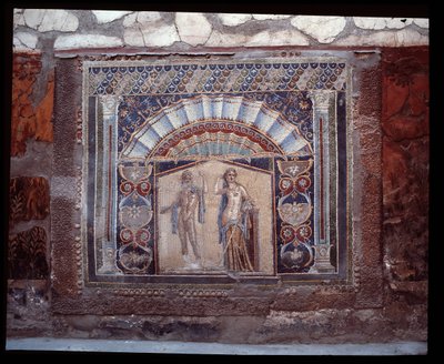 Neptun i Amfitryt. Mozaika ścienna z triclinium z Casa di Nettuno e Amphitrite, V wpne-I wne autorstwa Roman Roman