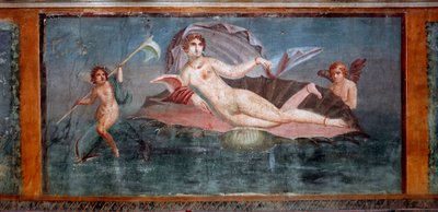 Sztuka rzymska: „” Wenus ”” Fresk domu Wenus w muszli Pompeje z I wieku, Włochy - Sztuka rzymska: Wenus. Fresk z Domu Wenus w Muszli. I wiek. Pompeje, Włochy autorstwa Roman Roman