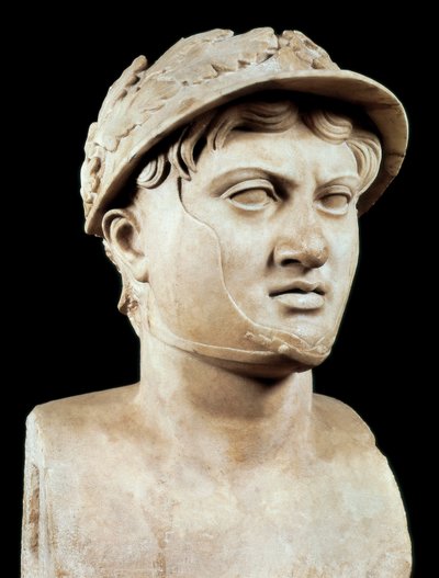 Sztuka rzymska: popiersie Pyrrusa 1. (319-272 pne) (marmur) autorstwa Roman Roman
