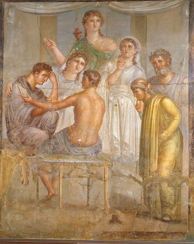 Cywilizacja rzymska. Admetus i Alkestis, fresk z bazyliki Ercolano autorstwa Roman Roman