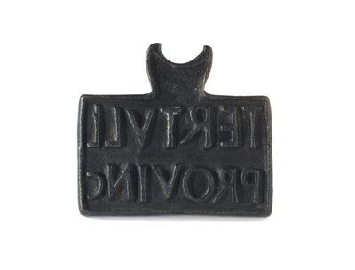 Znaczek rzymski używany do stemplowania produktów lub własności, z Cramond, Midlothian, AD 140-211 (brąz) autorstwa Roman Roman