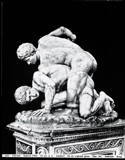 Zapaśnicy, według greckiego oryginału z III wieku p.n.e. (marmur) (zdjęcie czarno-białe) (patrz też 31428 autorstwa Roman Roman