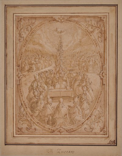 Alegoria Boskiego Autorytetu Kościoła” autorstwa Roman School