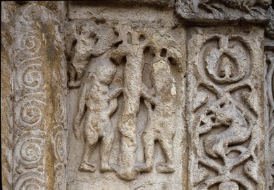 Adam i Ewa. Fragment fasady Bazyliki, początek XII w. (relief) autorstwa Romanesque
