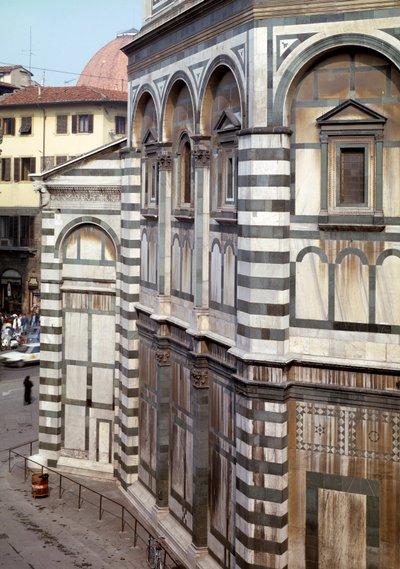 Widok zewnętrzny baptysterium św. Jana Chrzciciela (baptysterium florenckie) autorstwa Romanesque