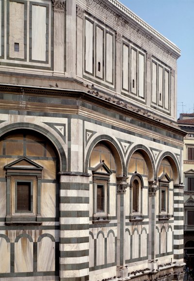 Widok zewnętrzny baptysterium św. Jana Chrzciciela (baptysterium florenckie) autorstwa Romanesque
