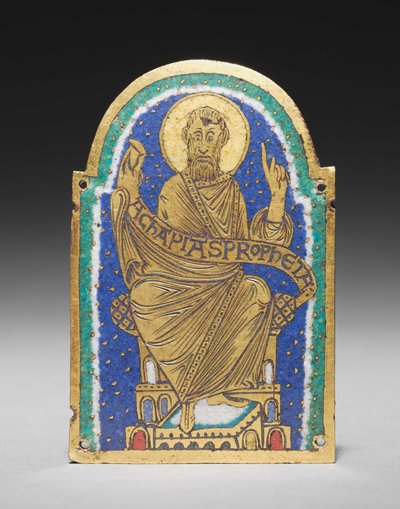 Tablica: siedzący prorok z relikwiarza: Achapias autorstwa Romanesque