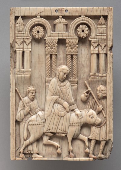 Tablica: Podróż do Betlejem, ok.1100-1120 autorstwa Romanesque