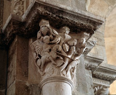 Polowanie na St Eustachy (rzeźbiona stolica) autorstwa Romanesque