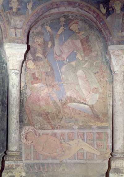 Męczeństwo św. Wawrzyńca w obecności prefekta Daciena, początek XII w. autorstwa Romanesque