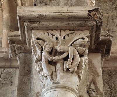 Śmierć Kaina (rzeźbiona stolica) autorstwa Romanesque