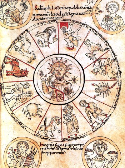 Słońce otoczone znakami zodiaku autorstwa Romanesque