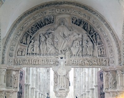 Opactwo Vezelay (89), błona bębenkowa bazyliki Santa Maria Magdalene. XII wiek autorstwa Romanesque