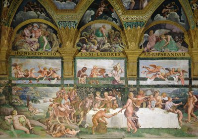 Komnata Kupidyna i Psyche, Przygotowania do Bankietu Bogów na Ślub Kupidyna i Psyche autorstwa Romano Giulio