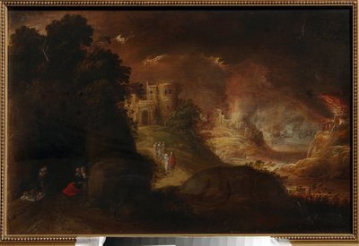 Sodoma i Gomora. Obraz Rombout van Troyen (ok. 1605-ok. 1650), olej na płótnie. sztuka holenderska autorstwa Rombout van Troyen