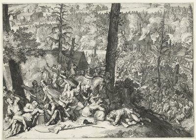 Zwycięstwo księcia Karola V Lotaryngii i margrabiego Ludwika Willema van Baden-Baden nad Turkami, 1687 autorstwa Romeyn de Hooghe (attributed to)