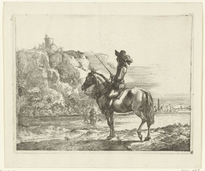 Jeździec nad rzeką. autorstwa Romeyn de Hooghe (attributed to)