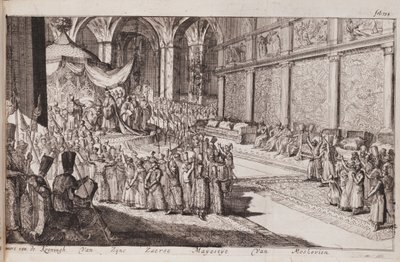 Scena na dworze cara Aleksisa Michajłowicza, 1677 autorstwa Romeyn de Hooghe