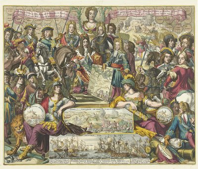 Alegoria zwycięstwa aliantów w latach 1704, 1704-1705 autorstwa Romeyn de Hooghe
