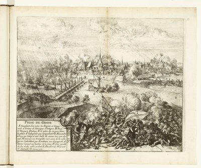 Beleg en inname van Grave, 1586 Nagranie (tytuł na obiekcie) Wojny Flandrii (tytuł serii) autorstwa Romeyn de Hooghe