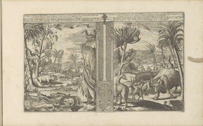 Dieren z Indii Zachodnich West Indische Beesten / Zwierzęta Indii Zachodnich (tytuł na obiekcie) Indie Wschodnie i Zachodnie oraz inne miejsca (tytuł serii) autorstwa Romeyn de Hooghe