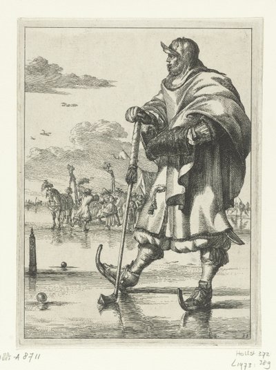 Figurki à la mode nr 11: Zawodnik na lodzie Figurki à la mode (tytuł serii) autorstwa Romeyn de Hooghe