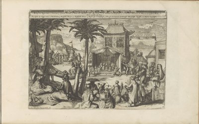 Huwelijksceremoniën Huwlyks Ceremonien / Ceremonie zaślubin Indian i innych (tytuł na obiekcie) Indie Wschodnie i Zachodnie oraz inne miejsca (tytuł serii) autorstwa Romeyn de Hooghe