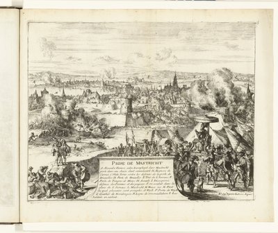 Zdobycie Maastricht przez księcia Parmy, 1579 Prize de Mastricht (tytuł na obiekcie) Guerres de Flandres (tytuł serii) autorstwa Romeyn de Hooghe