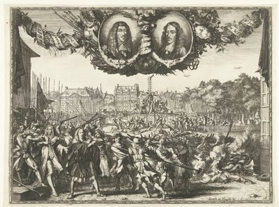 Morderstwo braci de Witt, 1672 autorstwa Romeyn de Hooghe