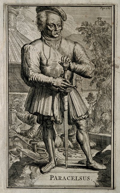 Philippus Theophrastus Aureolus Bombastus von Hohenheim Paracelsus. autorstwa Romeyn de Hooghe