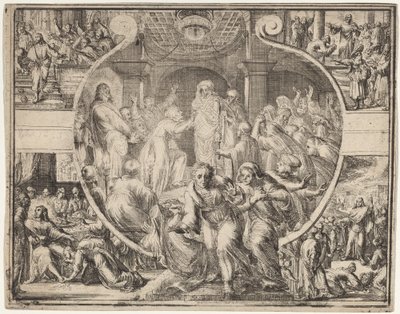 Wskrzeszenie Łazarza ze scenami z życia Chrystusa autorstwa Romeyn de Hooghe