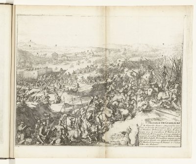 Żużel bij Gemblours, 1578 Bitwa pod Gemblours (tytuł na obiekcie) Wojny Flandrii (tytuł serii) autorstwa Romeyn de Hooghe