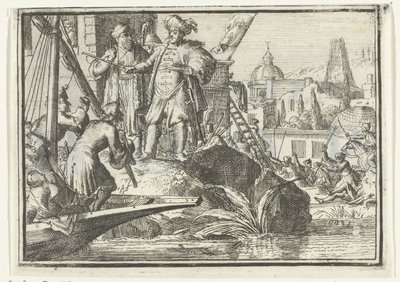 Strona tytułowa broszury: Ogolona nadzieja, 1702 Ogolona nadzieja (tytuł na obiekcie) Esopus w Europie (tytuł serii) autorstwa Romeyn de Hooghe