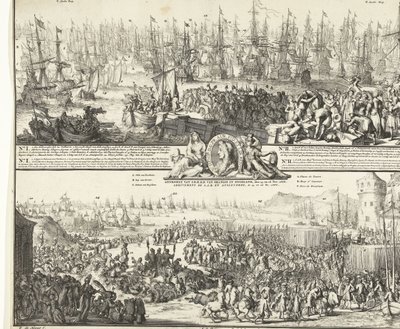 Podróż Wilhelma III do Anglii, 1688 Wyjazd S.K.H. po Anglii, 11. listopada. 1688 / Przybycie S.K.H.D.P. Orange w Anglii, 15 i 16 listopada. 1688 (tytuł na obiekcie) Departament S.A.R. wlać Angleterre