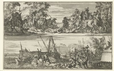 Dwa wizerunki francuskich okrucieństw, 1672 autorstwa Romeyn de Hooghe