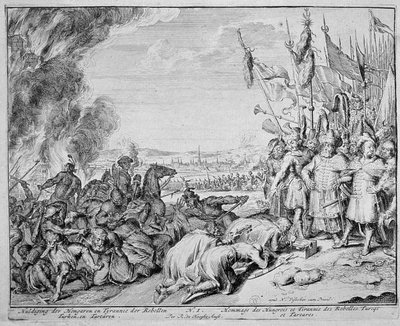 Cykl druków wiedeńskich, Hołd Węgrów, 1683 r. autorstwa Romeyn de Hooghe