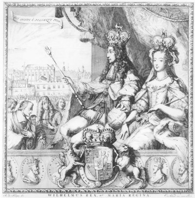 Wilhelm III (1650-1702) i Maria II (1662-94) rytowane przez artystę, ok. 1690 r. autorstwa Romeyn de Hooghe