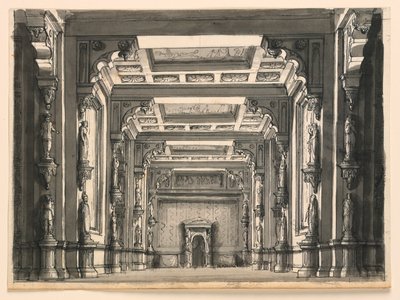 Scenografia, Wnętrze Sali Gotyckiej autorstwa Romolo Achille Liverani