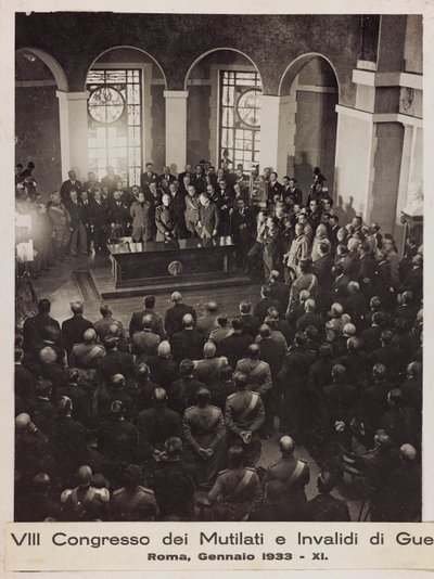 "VIII Kongres Okaleczonych i Inwalidów Wojennych - Rzym, styczeń 1933 - 11" (zdjęcie czarno-białe) autorstwa Romolo del Papa