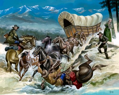 Wypadek w drodze na zachód autorstwa Ron Embleton