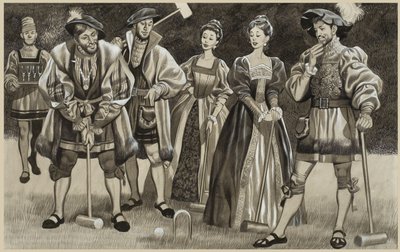 Franciszek I (1494-1547) Gra w krokieta (gwasz na papierze) autorstwa Ron Embleton
