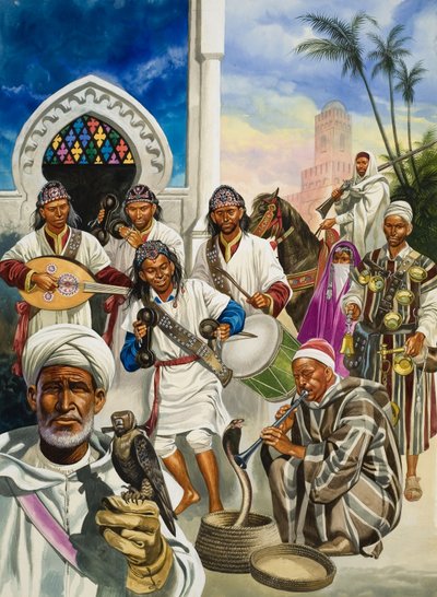 Marrakesz (gwasz na papierze) autorstwa Ron Embleton