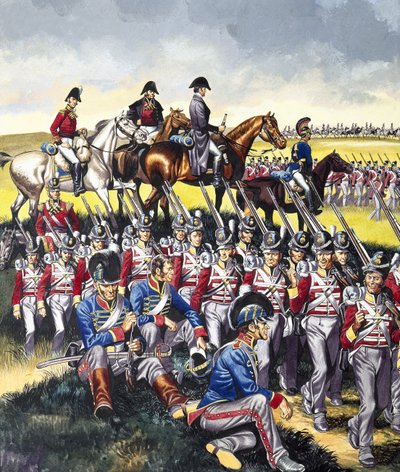 Książę Wellington (1769-1852) pod Waterloo (gwasz na papierze) autorstwa Ron Embleton