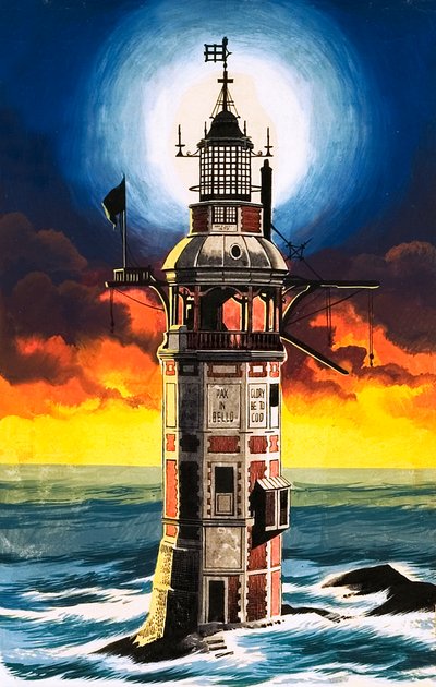 Latarnia morska Eddystone autorstwa Ron Embleton