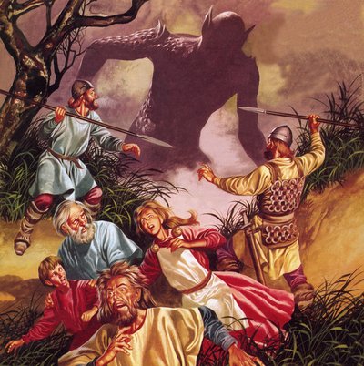 Legenda o Beowulfie: Grendel - Terror z bagien autorstwa Ron Embleton