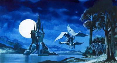 Magiczne jabłka (gwasz na papierze) autorstwa Ron Embleton