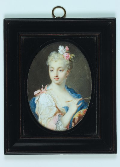 Autoportret (akwarela na kości słoniowej) autorstwa Rosalba Giovanna Carriera