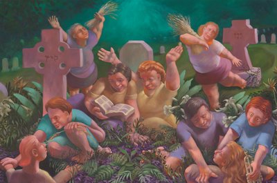 Czytanie z Księgi Izajasza, 2006 (olej na płótnie) autorstwa Rosemarie Adcock
