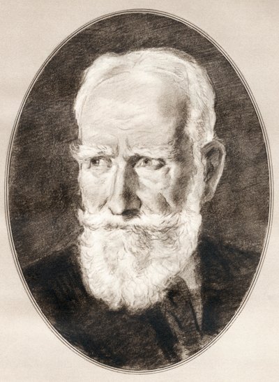 George Bernard Shaw, z „Żywych biografii sławnych mężczyzn”. autorstwa Ross Gordon