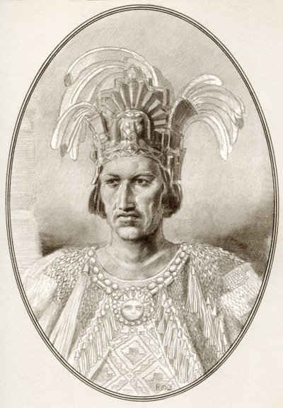 Montezuma II, z Żywych biografii słynnych władców. autorstwa Ross Gordon